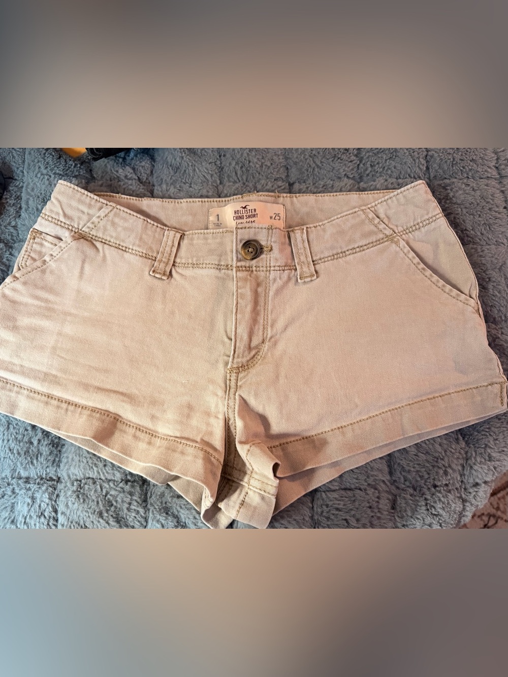 Hollister Light Beige Denim Jean Shorts